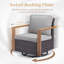 Ensemble de conversation 6 pièces pour la famille en osier avec chaises pivotantes et table foyer-142956556-142956557