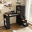 Bureau d'ordinateur avec prise électrique, bureau avec 3 tiroirs coulissants et 4 niveaux de rangement