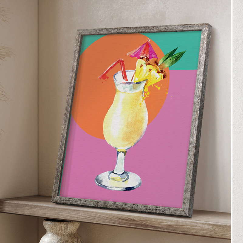 Pina Colada Framed Print - Solid Wood, 30" H x 24" W