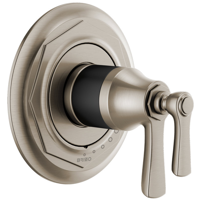 Rook® TempAssure® Thermostatic Valve Trim, Luxe Nickel/Matte Black