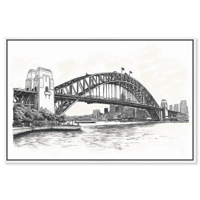 Lines of the Bridge Canvas Digital Sketch Art by Art Remedy