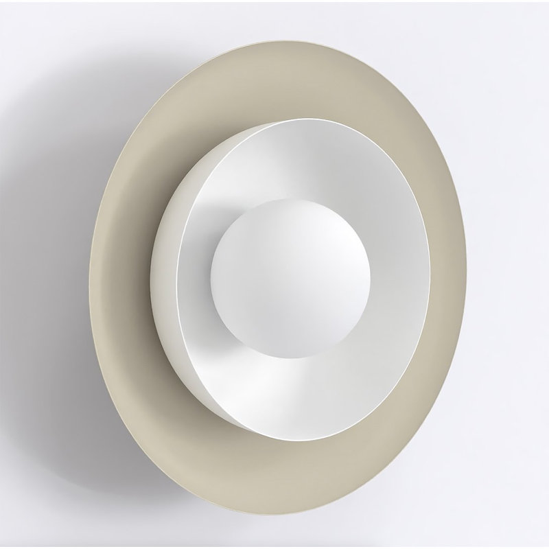 Steel Flush Mounted Sconce, Mokka/White