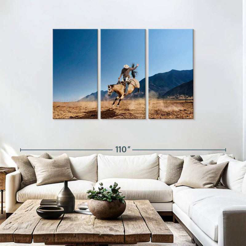 Lelar Western Cowboy, 48" H x 74" W