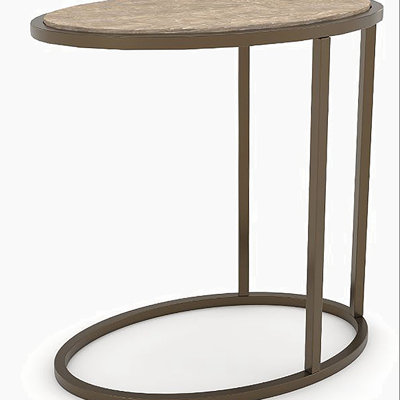 Table de chevet en métal / bois - Caramel