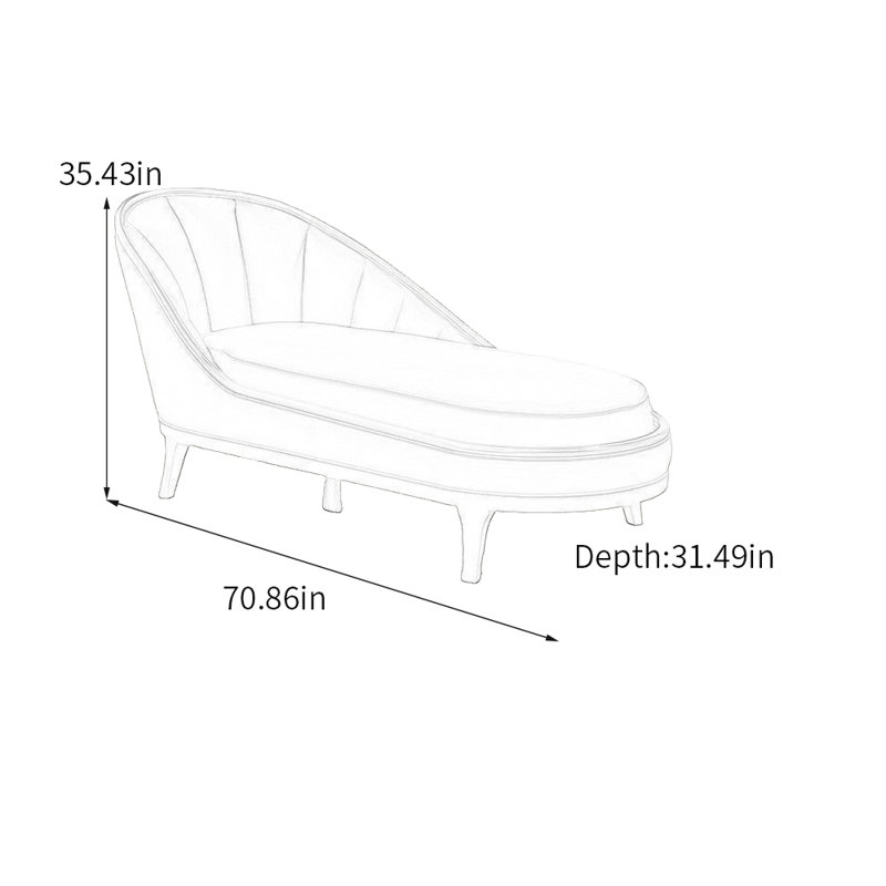 Chaise longue de luxe avec similicuir, Orienté à gauche (vu de face)