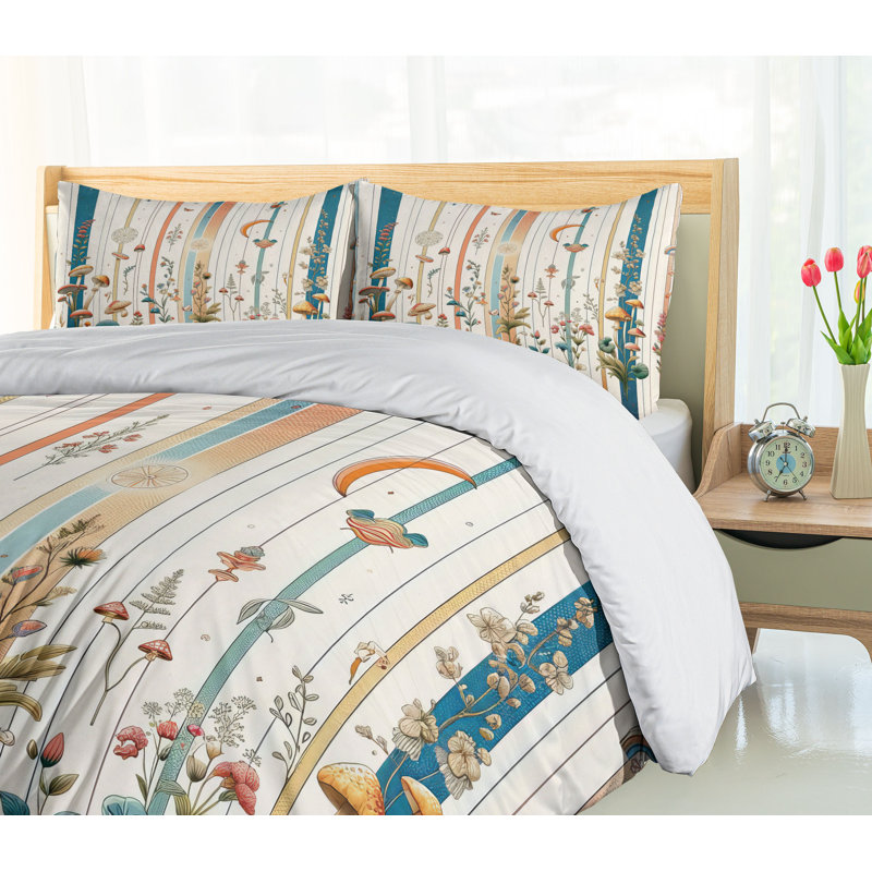 Botanical Duvet Cover, King Duvet Cover + 2 Standard Shams