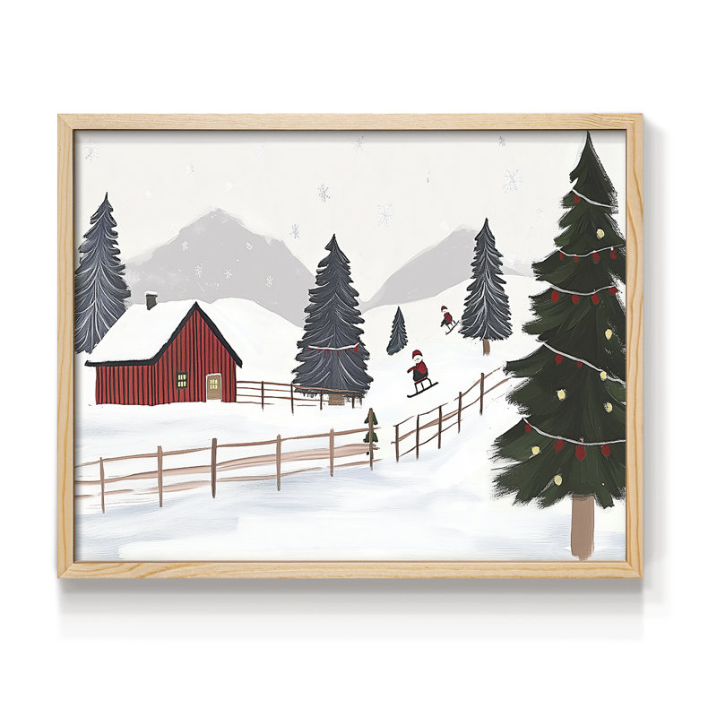 Chirstmas Art-DLII - Reproduction encadrée - Restickable, H 8 po x l 10 po, Naturel