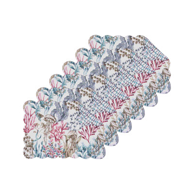 Ensemble de 6 napperons en coton Delphina Reef