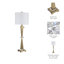 Grande lampe de table fuselée en métal avec détails en cristal pour le salon - petite lampe d'appoint moderne pour éclairage de chambre à coucher, de chevet ou de bureau - 37 po, or et blanc