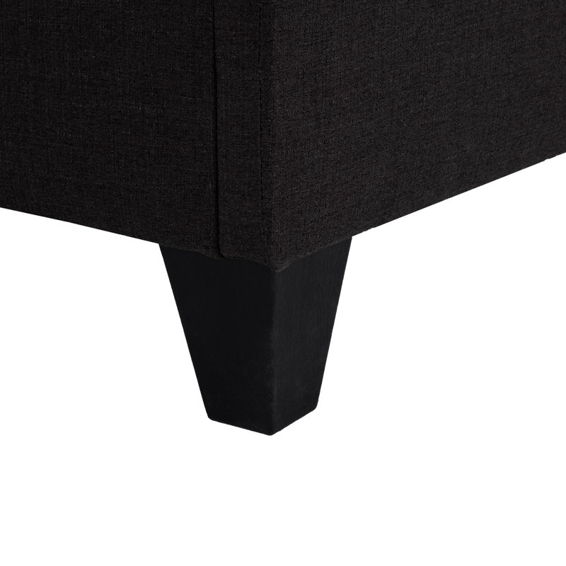 Gris foncé, moderne, rembourré, taille, base de lit, bois, sommier, contreplaqué, bois massif, lit plateforme, pieds, supports de tête de lit