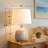23.5" Farmhouse Resin Table Lamp with USB Type-C Ports and 3-Way Dimmable Light