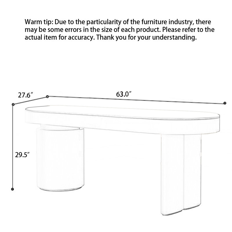 Bureau d'ordinateur Modern, H 29,53 po x l 62,99 po x P 27,56 po
