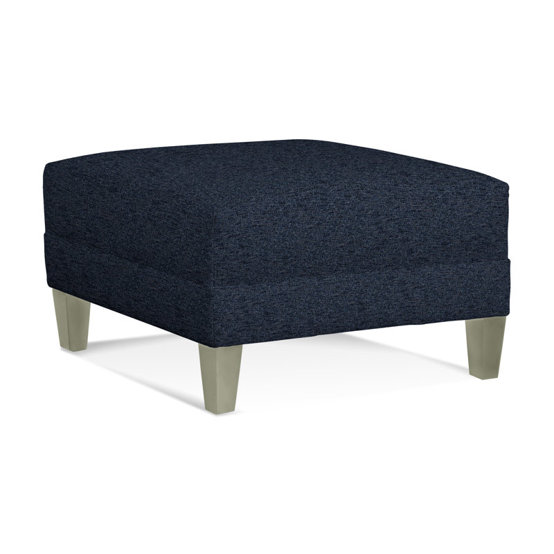 Alexa Square Ottoman, Graystone, Basic Navy; 0317-61