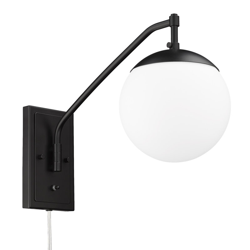 Applique murale articulée 1 lumière Glenn, Noir mat