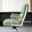 Fauteuil de direction en cuir véritable à dossier moyen avec structure en aluminium et fauteuil pivotant pour ordinateur-1328196405
