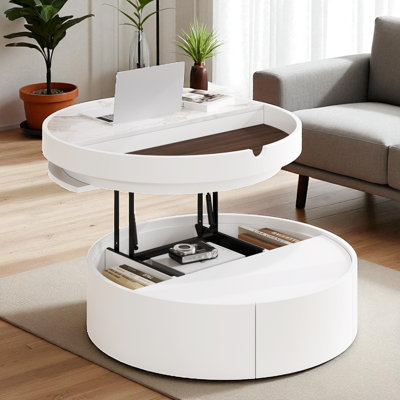 Table basse à plateau relevable avec rangement
