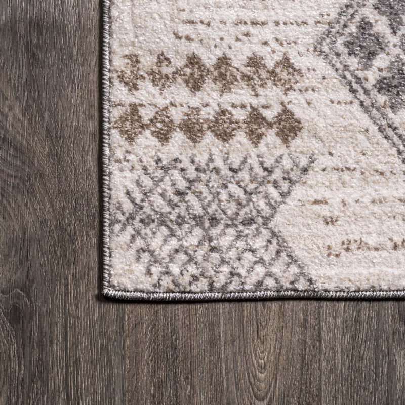 Tapis beige / gris, Tapis de couloir 2 pi 2 po x 8 pi