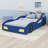 Wooden Race Car Bed,Car-Shaped Platform Bed with Wheels For Teens-1529441671