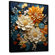 Humira Orange Teal Botanical Whirlwind II - Print