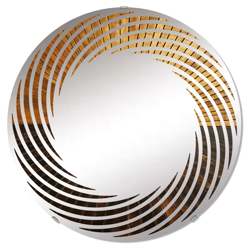 Bronze brillant Symetry IV - Miroir mural en spirale MIR105894 C, 23,6 po x 23,6 po