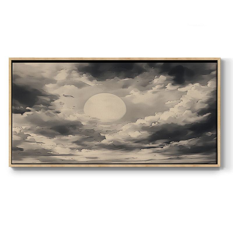 Série paysage - Cxxiv - Toile tendue avec châssis encadré - Prêt à être accroché, H 17 po x l 33 po, Naturel