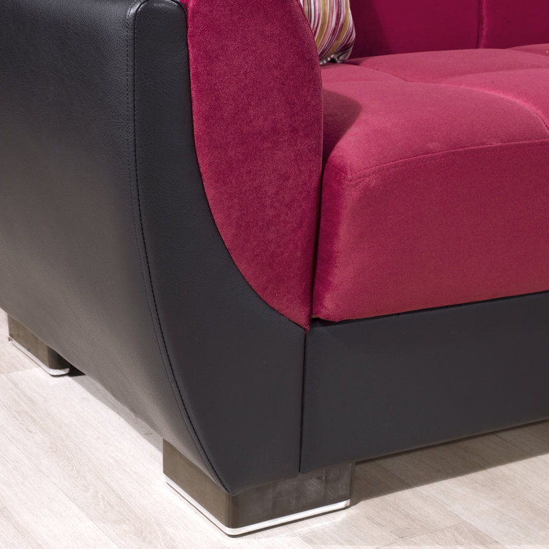 Upholstered 93.5'' Sleeper Sofa, Burgundy
