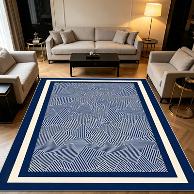 Tapis 1 pièce à motif géométrique pour le salon, doux et confortable, convient à toutes les saisons, facile à entretenir, lavable à la machine, tapis de table sous la table convenant à la chambre à coucher