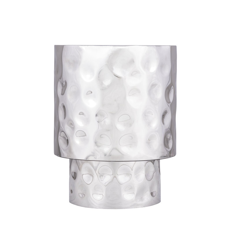 Bedingfield Hand-Hammered End Table, Silver