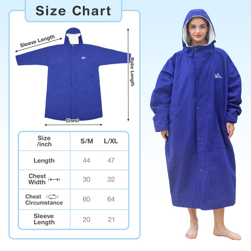 Parka de bain pour adulte très chaude Catalonia, TG, Bleu