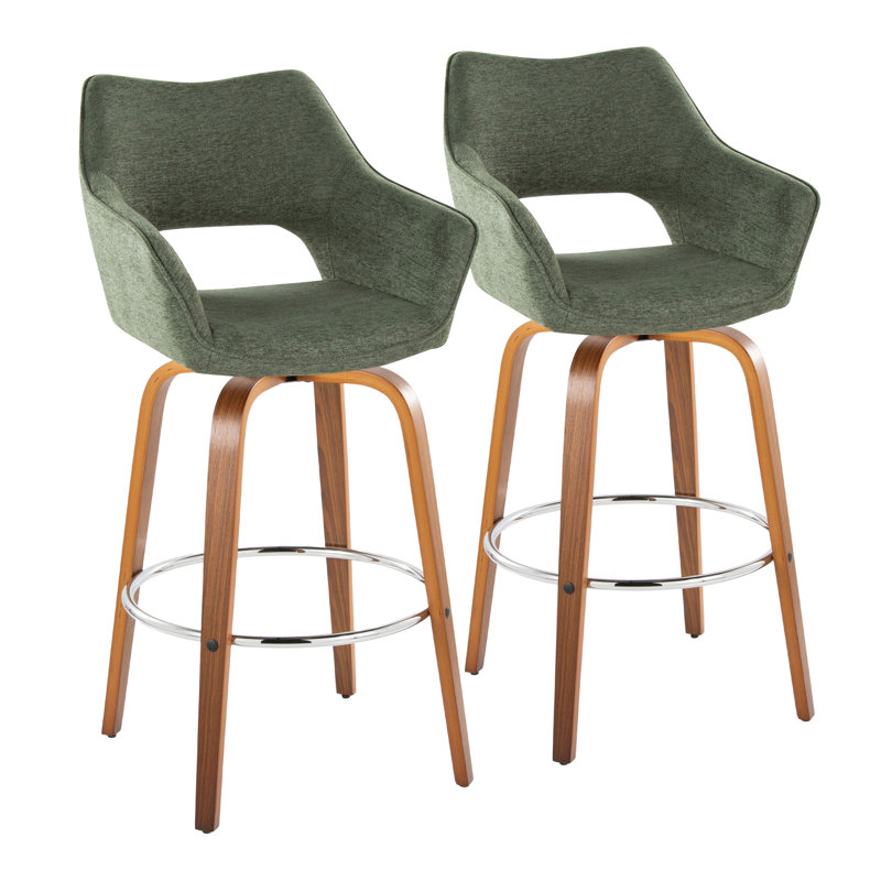 Tabouret de bar à hauteur fixe avec pivot, Vert