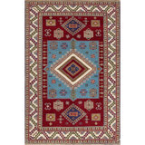 Indo Kazak Wool Southwestern Area Rug