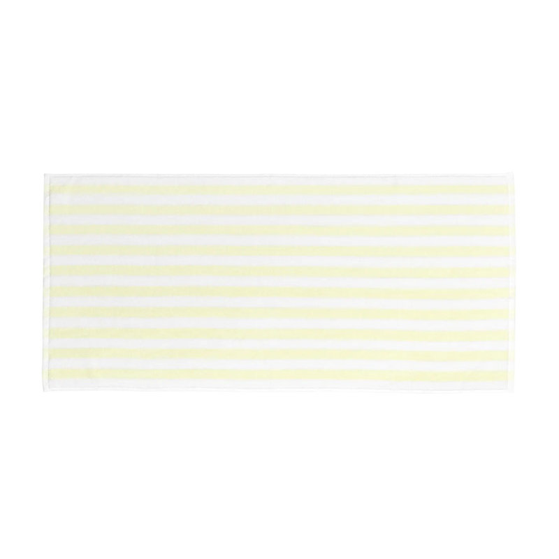 100% Cotton Hand Towel, White/Transparent Yellow Wide Stripe