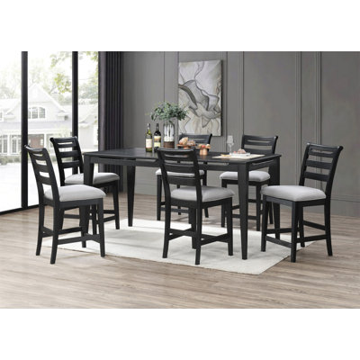 7Pc Counter Height Table Dining Set