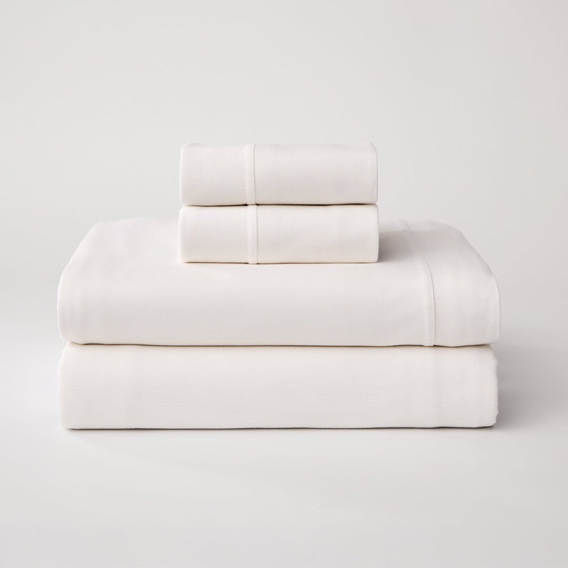 Cloudten Bedding Bamboo Jersey Sheet Set - Twin (White), Twin Sheet Set with 2 Pillowcases, White