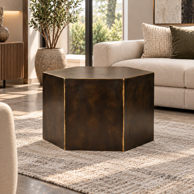 Table basse géométrique en métal