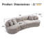 Canapé modulaire incurvé de luxe surdimensionné de 114 po avec coussins, sans assemblage requis-1202595592