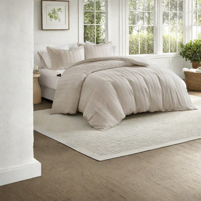 Ensemble de literie à rayures neutres de qualité supérieure 3 pièces en polyester durable de style moderne pour toutes les chambres