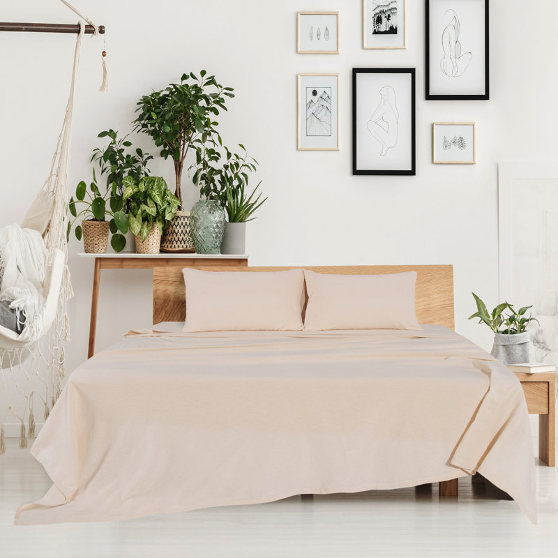 Ensemble de literie en flanelle 100 % coton, Accrue, Ensemble de draps pour lit simple + drap-housse + 