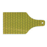 Ambesonne Funny Faces Tempered Glass Cutting Board Art Smiling Characters Dark Army Green Yellow