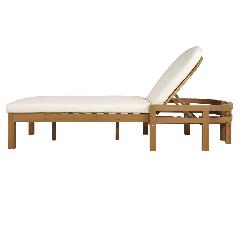 Outdoor Chaise Lounge, Light Teak