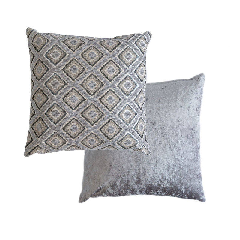 Kissling Geometric Square Cushion Cover, Silver