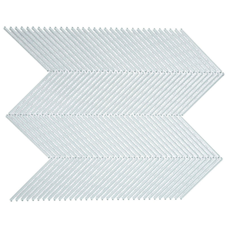 Ramfield 12-in. x 12-in. Herrinbone Look Polished Glass Wall Mosaic Tile, Hydro