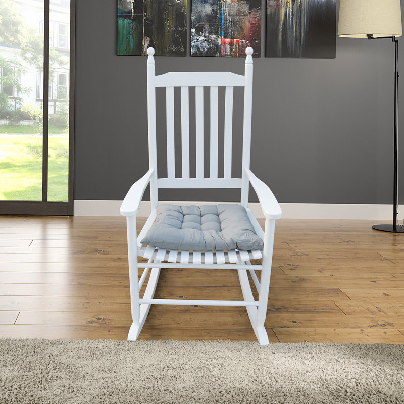 Chaise berçante en bois massif, Blanc