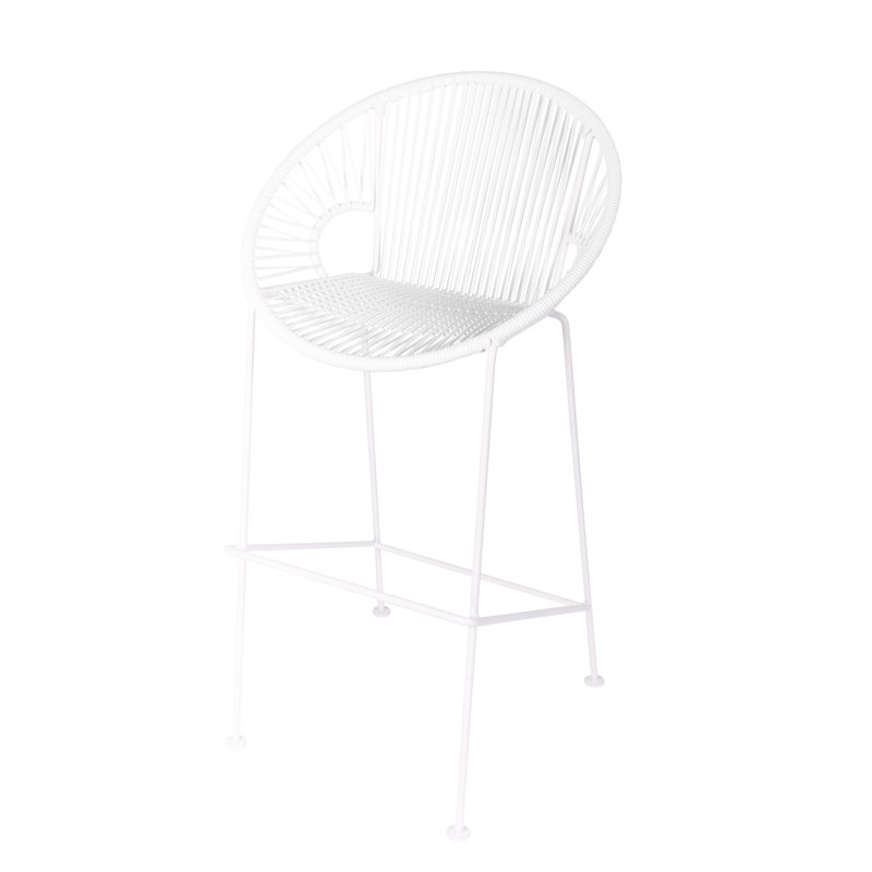 Tabouret de bar Alaena Puerto, Blanc, Blanc