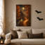 "Autumn Forest Path And Stream Under Full Moon", art mural sur toile-1594374164