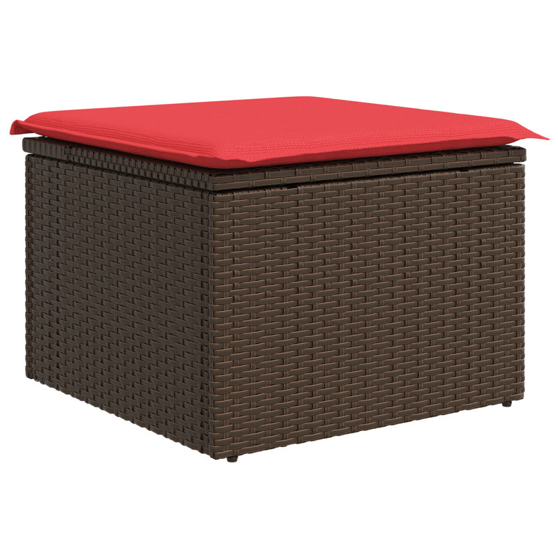 Ensemble de canapé vidaXL avec coussin brun synthétique: poly rotin, Brun