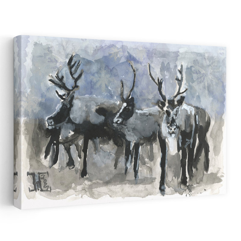 Contemporary Art Abstract Contemporary Winter Landscape Wall Art 1 Piece Wrapped Canvas Wall Art, 60.96 cm H x 40.64 cm W