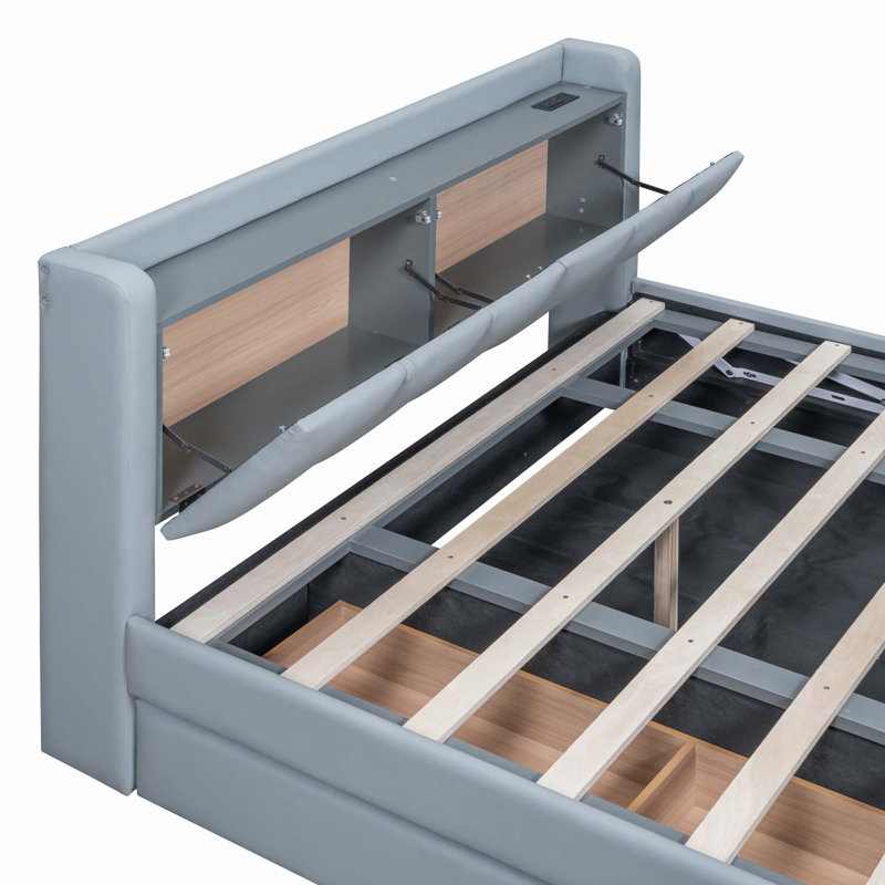 Lit plateforme tapissier grand et simple TG