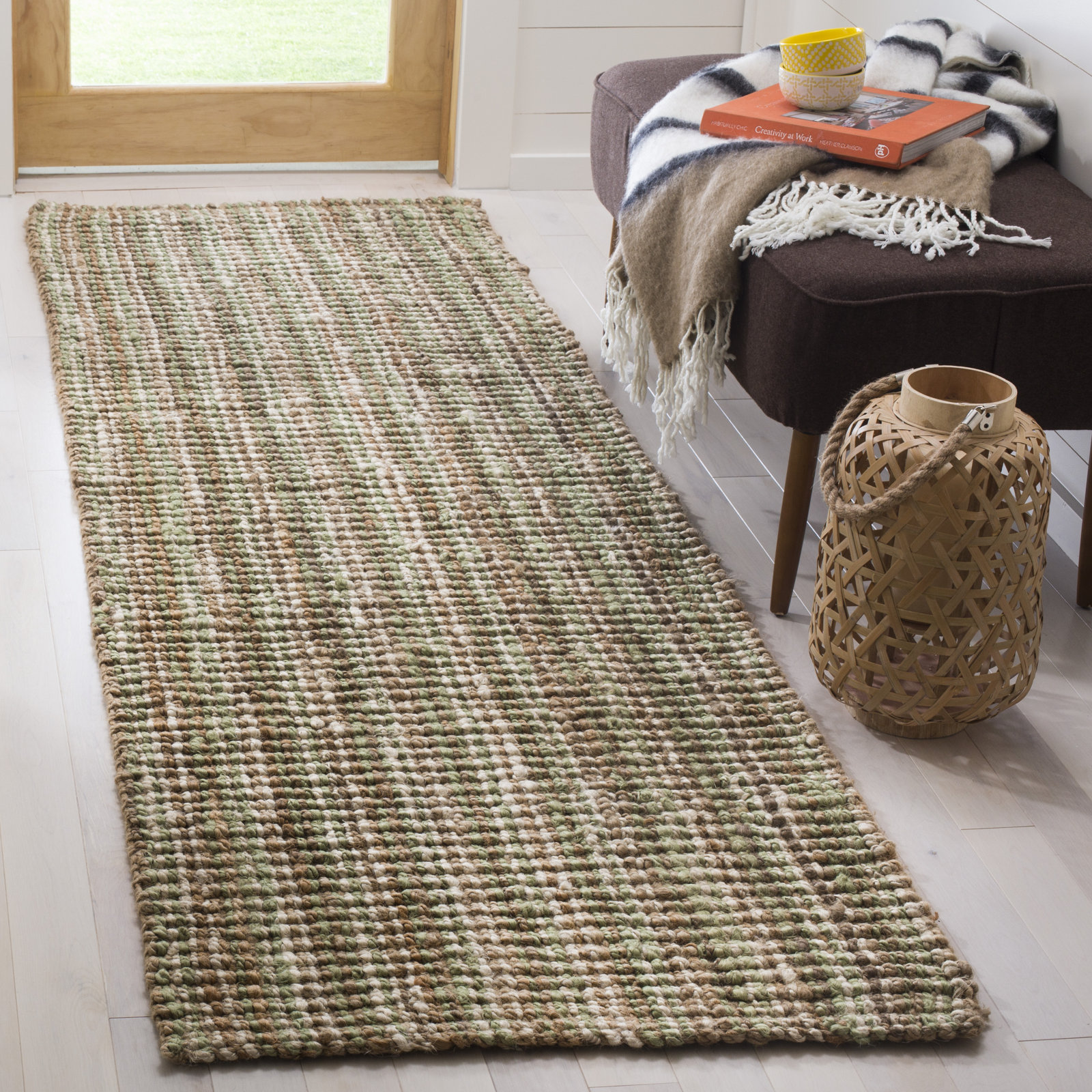Alda Natural Hand-Woven Jute Rug, Runner 2'6" x 12'