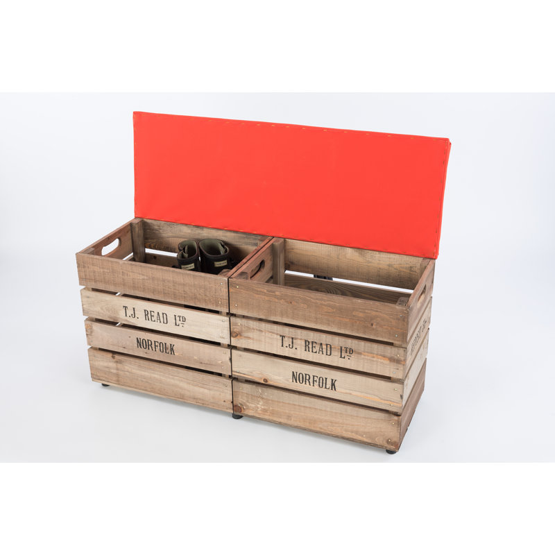 Edmunds Solid Wood Pine Outdoor Bench, Red